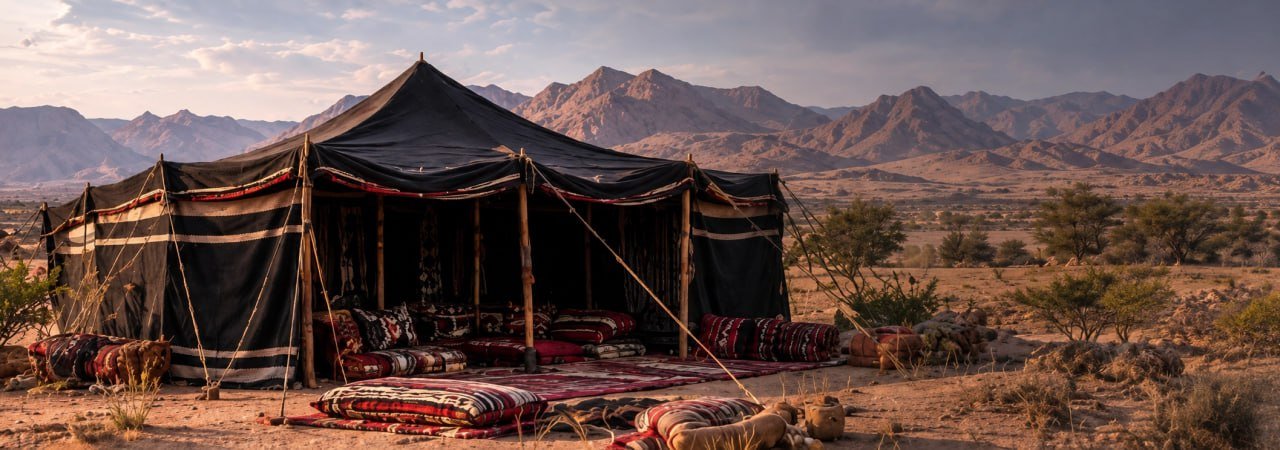 بيت شعر عند الغسق في البادية